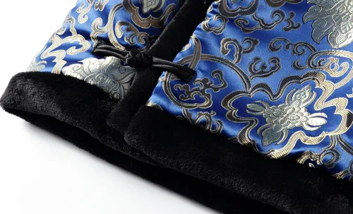 Vista 5 de Mud Kingdom Chaleco de forro polar para niños con forro cálido tradicional chino con botones de Año Nuevo Azul