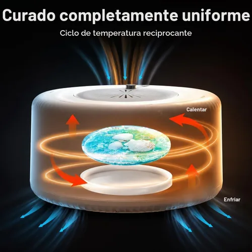 Vista 6 de LET'S RESIN Máquina de curado para resina: secadora automática de 3 horas con bandeja grande, ajuste de un botón, sin deformación, suministros