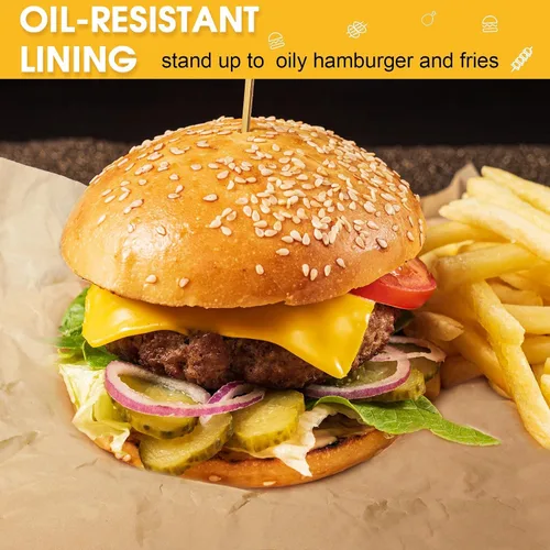 Vista 4 de Fumete Paquete de 500 hojas de papel encerado de 12 x 12 pulgadas para comida delicatessen, antiadherente, hamburguesas, hamburguesas, sándwiches