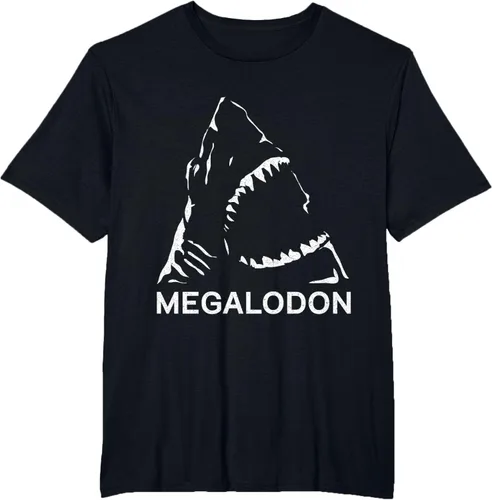 Vista 33 de Camiseta de paleontólogo prehistórico de tiburón gigante Megalodon, Negro