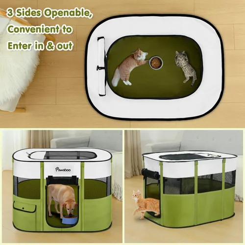 Vista 5 de Pawaboo Jaula para corralito para perros para interiores y exteriores A-Verde Aguacate