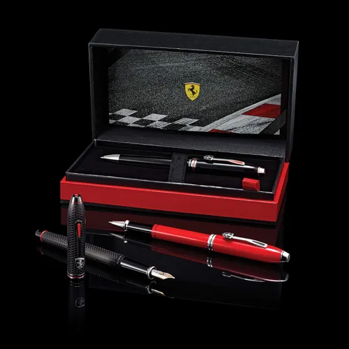 Vista 7 de Cross Townsend Lustrous - Bolígrafo de punta redonda, color cromado, Ferrari - Panal Negro