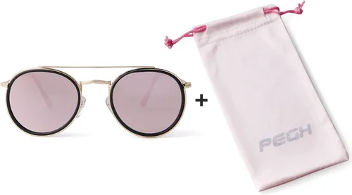 Vista 7 de PEGH Gafas de sol polarizadas redondas retro UV400 con doble puente circular PH2227