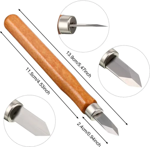 Vista 2 de Mudder Cuchillo de marcado para carpintería, cuchillo de marcado de hoja fina, doble bisel de doble bisel, cortador de golpe endurecido de acero