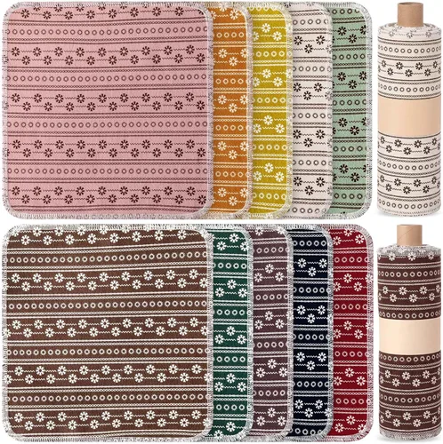 Vista 34 de Redbaker 50 piezas de toallas de papel reutilizables, paños de algodón reutilizables sin papel, toallas de papel absorbentes lavables