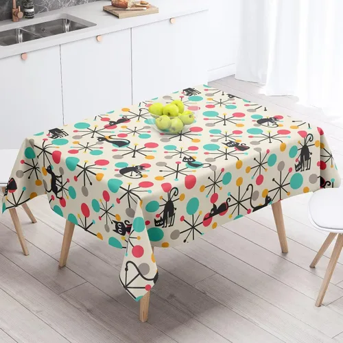 Vista 45 de Mantel azteca suroeste, diseño étnico tribal geométrico, estilo vintage, bohemio, elegante, lavable, para comedor, cocina, granja, fiesta