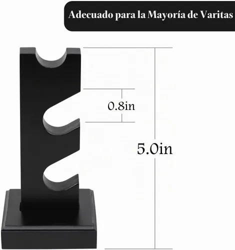 Vista 5 de ChampWe Soporte de exhibición de varita de mago, soporte de varitas mágicas de madera, 3 niveles para colección, color negro