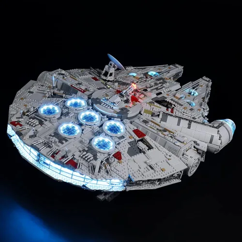 Vista 4 de RC con kit de luz LED de sonido para (Millennium Falcon 75192) Modelo de bloques de construcción, kit de iluminación de construcción compatible