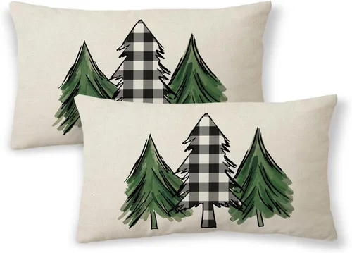 Vista 26 de Fundas de almohada de Navidad de 16 x 16 pulgadas, almohadas decorativas de Navidad con copos de nieve dorados, blancos y rojos para sofá, fundas