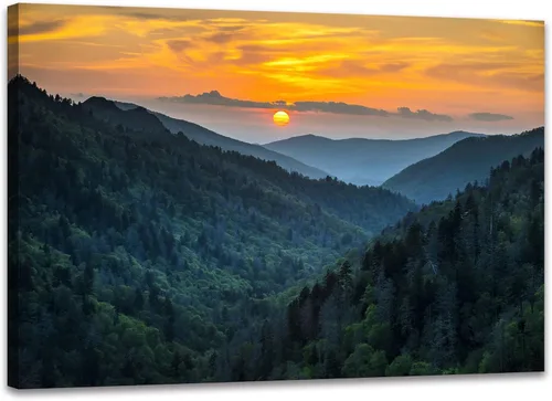 Vista 7 de SKASNFAI Arte de Pared en Lienzo del Parque Nacional, Pintura de Paisaje Natural de Montaña, Arte Enmarcado para Decoración del Hogar, para Sala
