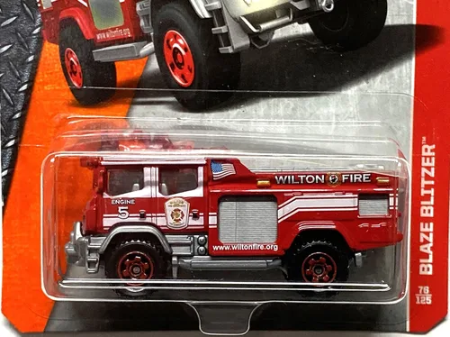 Vista 3 de Matchbox 2016 MBX Heroic Rescue Blaze Blitzer Fire Engine 76/125, rojo