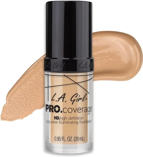 Vista 18 de Base de maquillaje líquida L.A. Girl Pro Coverage, Beige