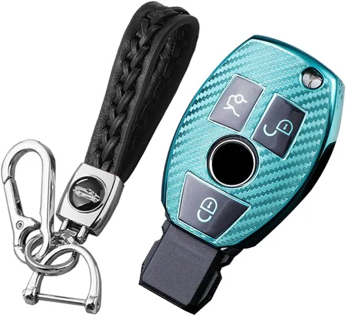 Vista 10 de KUNIO Funda protectora para llavero de coche para Benz A B Clase C GLA GLK Llavero TPU 3 botones b blanco