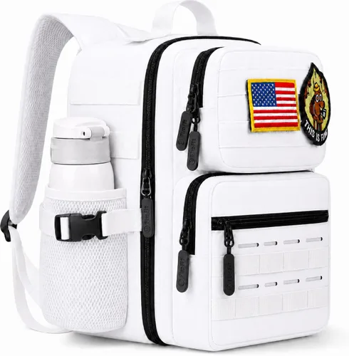 Vista 15 de Mini mochila táctica de 9L para hombres y mujeres, mochila táctica militar pequeña para deportes, gimnasio, senderismo, viajes, camping, Verde Verde