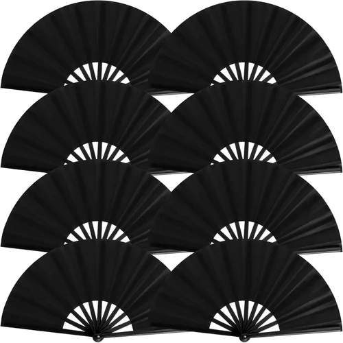 Vista 18 de Blulu 8 piezas de abanicos grandes plegables para baile en línea de 13 pulgadas, abanico en el suelo para baile en línea para mujeres y hombres