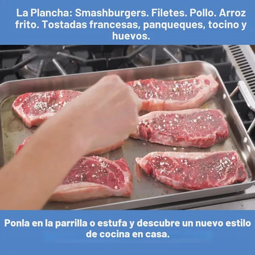 Vista 4 de Misen Asadera de Acero Inoxidable con Manijas - Diseño Versátil de 5 Capas, Manijas de Agarre Fácil, Cocina Multifuncional, Ideal para Hornear