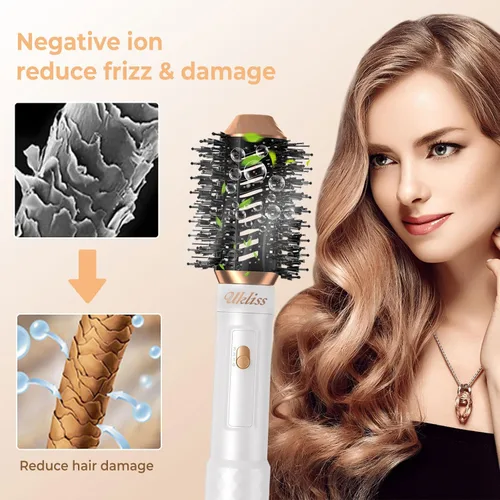 Vista 5 de Yitrust 1000W ALCI Safety Plug Secador de pelo Cepillo Set, 6 en 1 Volumizing Styling Herramientas, Blanco