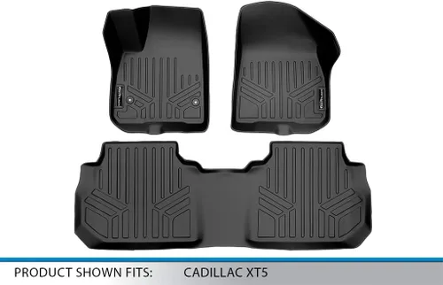 Vista 5 de MAXLINER - Juego de tapetes de piso de ajuste personalizado de 2 filas compatibles con Cadillac XT5 2017-2025