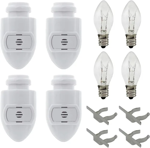 Vista 8 de Creative Hobbies El módulo de luz nocturna enchufable incluye 4 bombillas y 4 clips de metal, ideal para hacer tus propias luces nocturnas