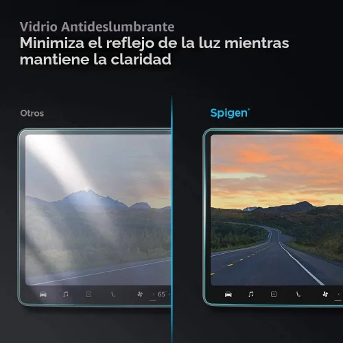 Vista 6 de Spigen Protector de pantalla mate para modelo 3 (2017-2023), modelo Y (2020-2025) 9H+ Tempered Glass, GlasTR EZ FIT Auto align tray