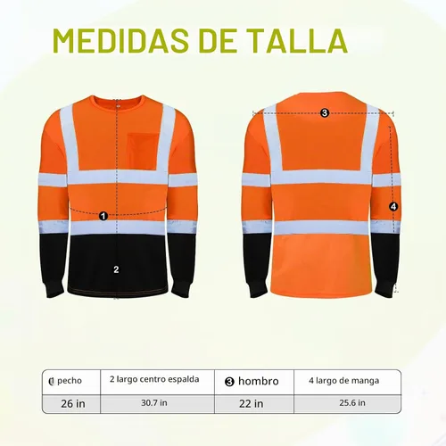 Vista 2 de Zhanmai 6 Pack Long Sleeve Safety Shirt High Visibility Reflective Class 3 Hi Vis Construction Safety Shirt with Pocket