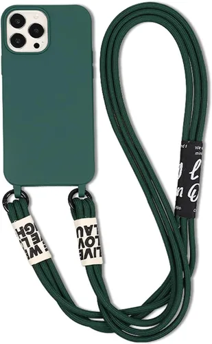 Vista 10 de Funda cruzada compatible con Apple iPhone 7 Plus/8 Plus, funda flexible de silicona líquida de TPU con cordón desmontable, correa para el cuello, a