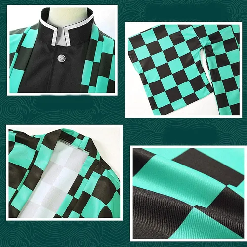 Vista 6 de Tanjiro - Disfraz de kimono de anime para Halloween traje de uniforme