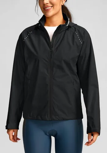 Vista 2 de Bikewa Chaqueta impermeable para mujer, rompevientos, ligera, resistente al viento, reflectante, plegable, con capucha