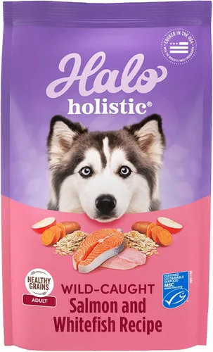 Vista 11 de Halo Holistic Comida para Perros con Pollo de Corral y Fórmula de Arroz Integral, Comida Seca para Perros de Granos Saludables, Salud Digestiva