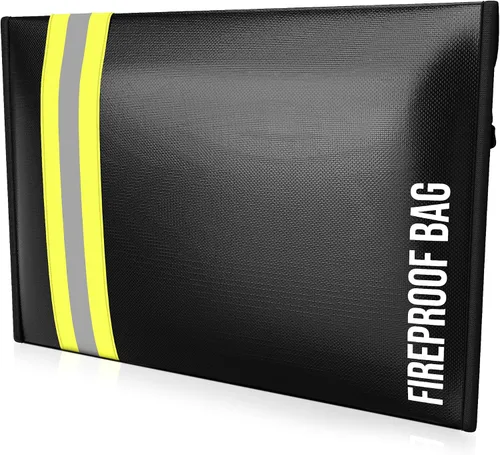 Vista 3 de Bolsa de documentos ignífuga y resistente al agua – Bolsa de 15.5 x 11 x 3 pulgadas para documentos legales y objetos de valor – Protección