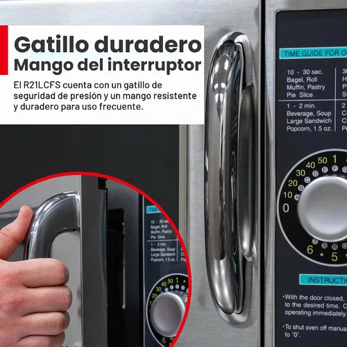 Vista 3 de Horno de microondas de alta resistencia con temporizador de dial, 1000 vatios, 120 voltios, talla única