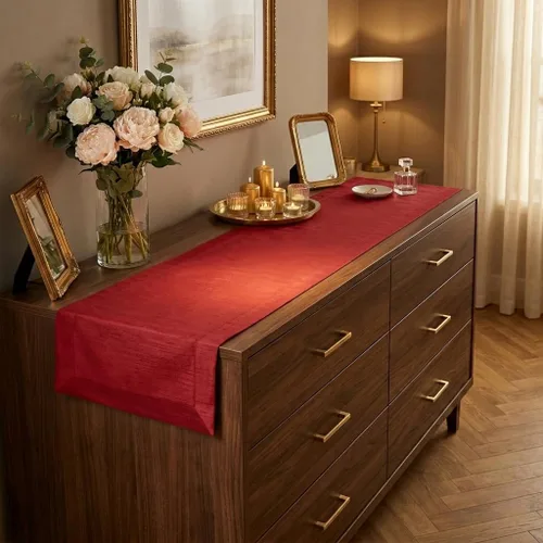 Vista 26 de Luxe Shine™ by D'Moksha - Camino de mesa negro de 36 pulgadas, elegante camino de mesa de seda, lavable a máquina, 14 x 36 pulgadas para tocador