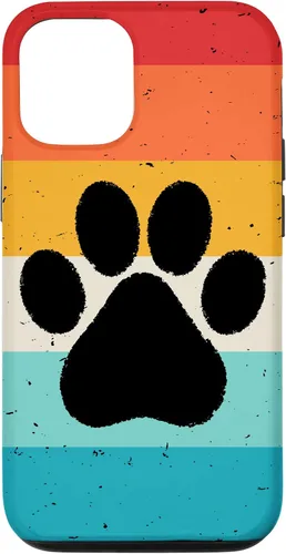 Vista 28 de iPhone 16 Gato Perro Paw Print en estilo retro Vintage Case