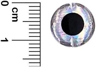 Vista 2 de Ojos de señuelo de pez 3D - 0.472 in de plata - 300 piezas - Artículo #844