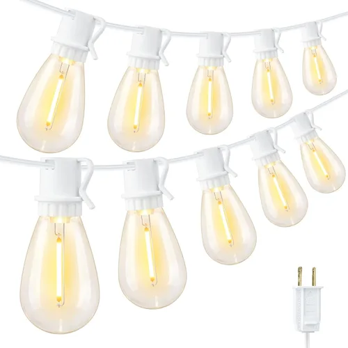 Vista 7 de Larkvue Tira de luces LED S11 de 75 pies para exteriores, luz regulable para patio, con 22+2 bombillas Edison de 2700 K impermeables, inastillables