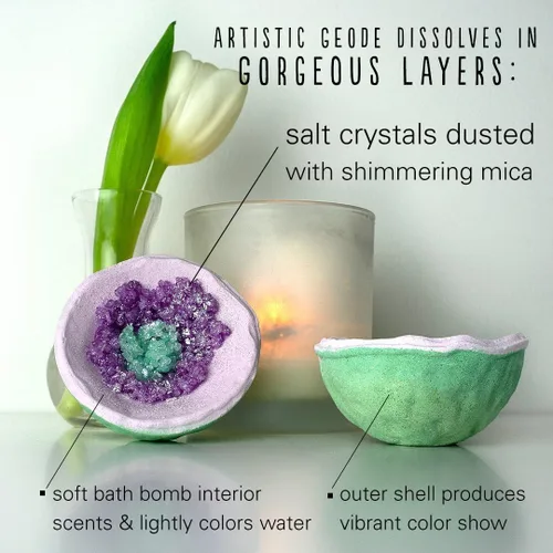 Vista 3 de Hallu Tropical Beach - Bomba de baño de geoda de 3.00 oz cada una, paquete de 6