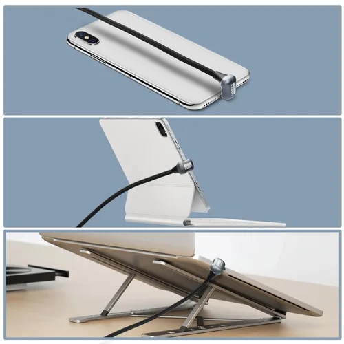 Vista 3 de GELRHONR Cable de carga rápida USB C en forma de U, cable USB 3.2 Gen 2 en ángulo de 180 grados, cable de carga tipo C macho a macho PD100W, 10Gbps
