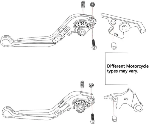 Vista 2 de Bajaj Dominar 400 2017-2018 Accesorios de motocicleta CNC aluminio plegable extensible palanca de embrague de freno
