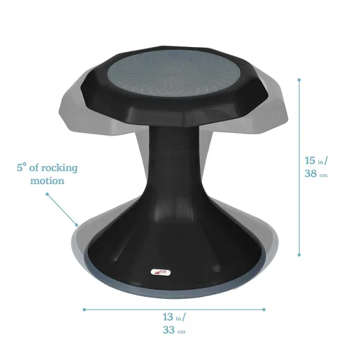 Vista 3 de ECR4Kids ACE Active Core Engagement Taburete Tambaleante, Altura del Asiento de 15 Pulgadas, Asientos Flexibles, Negro