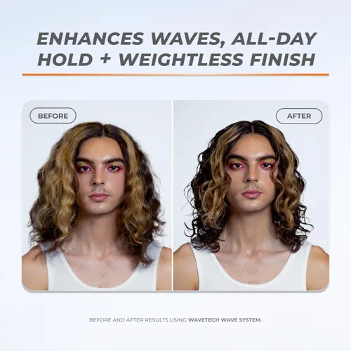 Vista 4 de XMONDO Espuma ondulada Wavetech para el cabello, espuma vegana para cabello ondulado con provitamina B5 y nutrientes para hidratar el cabello