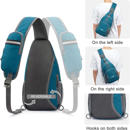 Vista 7 de G4Free Mochila con bloqueo RFID y mochila de hombro de pecho pequeño