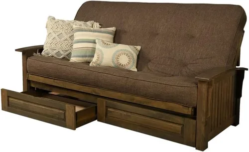 Vista 19 de Kodiak Furniture Washington - Marco de futón tamaño Queen con cajones de almacenamiento, marco de futón de madera con colchón incluido en color azul