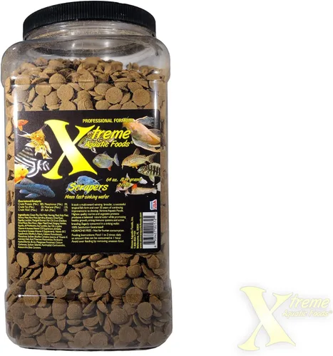 Vista 8 de Xtreme Scrapers Wafers - Alimento para peces de alta calidad de 0.551 in de rápida absorción – Rico en nutrientes y celulosa, ideal para comederos