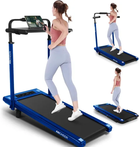 Vista 12 de ANCHEER Cinta de correr con inclinación del 12%/15%, almohadilla plegable con barra de asa, capacidad de 320-450 libras debajo del escritorio