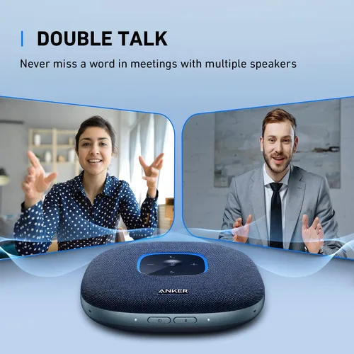 Vista 11 de Anker PowerConf S3 - Altavoz con 6 micrófonos, captación de voz mejorada, tiempo de llamada 24 horas, control de aplicaciones, Bluetooth 5, USB C