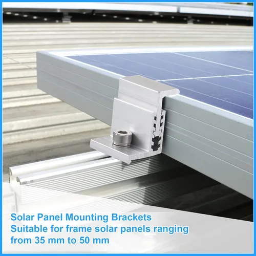 Vista 5 de Zhengmy 10 Abrazadera de extremo de panel solar Montaje en Z Abrazaderas medias Abrazaderas de extremo de riel de aluminio Clips Paneles ajustables