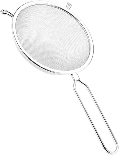Vista 11 de Lurrose Cucharón ranurado de malla de acero inoxidable de 10 pulgadas, mango largo, para servir alimentos, drenaje, colar, alimentos calientes