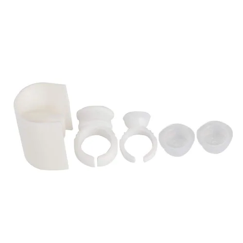 Vista 9 de Anillo de pegamento para extensiones de pestañas con soporte de pestañas en forma de U, taza de pegamento desechable para extensiones, paleta