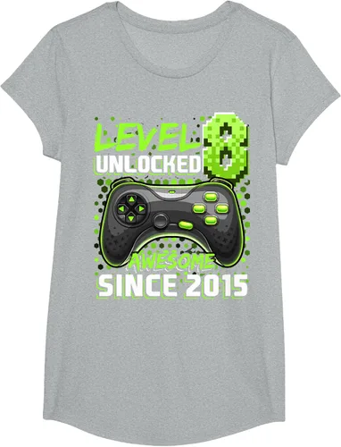 Vista 48 de Level 8 Unlocked Awesome 2015 Video Game 8th Birthday Boy T-Shirt, Negro