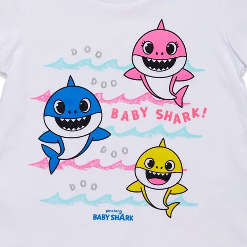Vista 5 de Pinkfong Conjunto de camiseta y pantalones cortos para niñas de Baby Shark